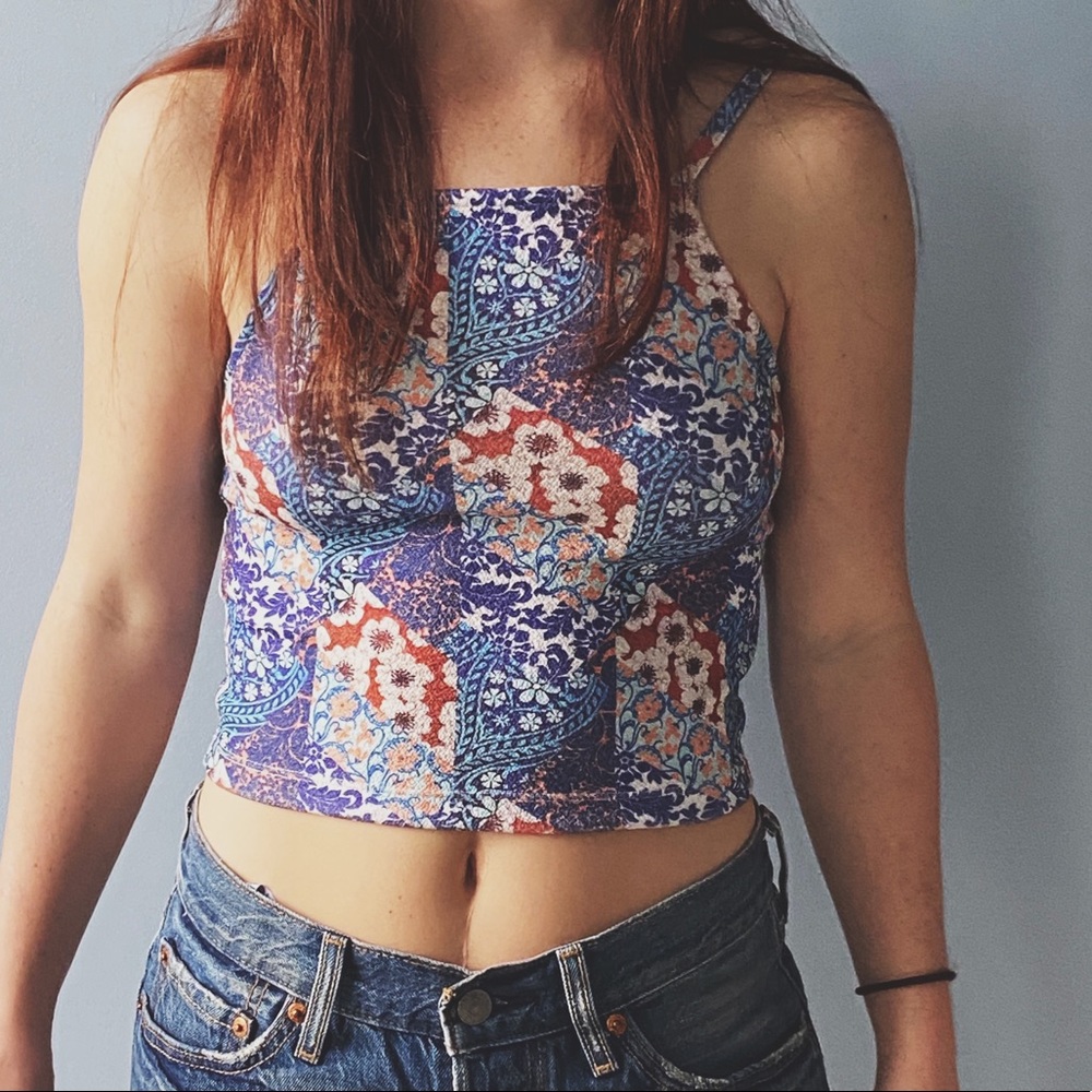 TOPSHOP printed crop top